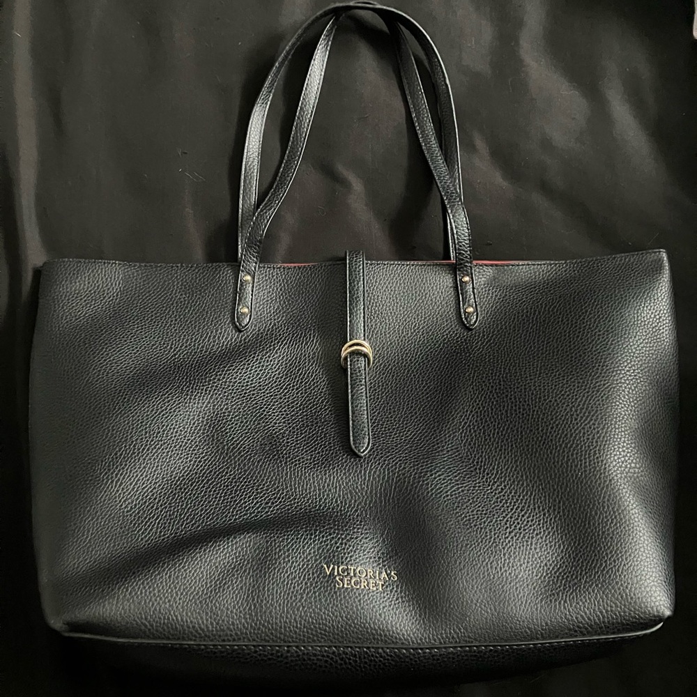 Victoria's Secret Black Leather Tote